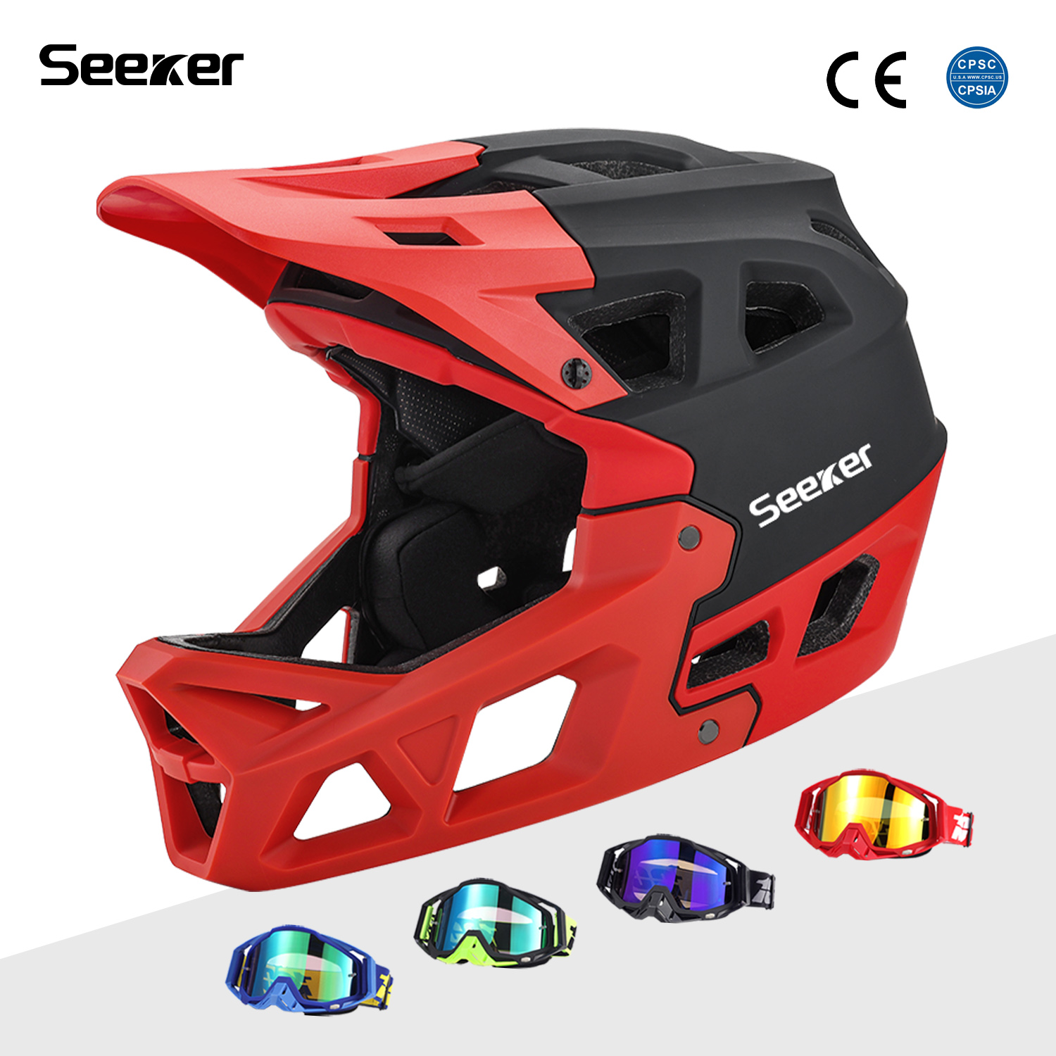 Mountain Biking Full Face Helmet - 시커 자전거 오프로드 풀페이스 헬멧 경량