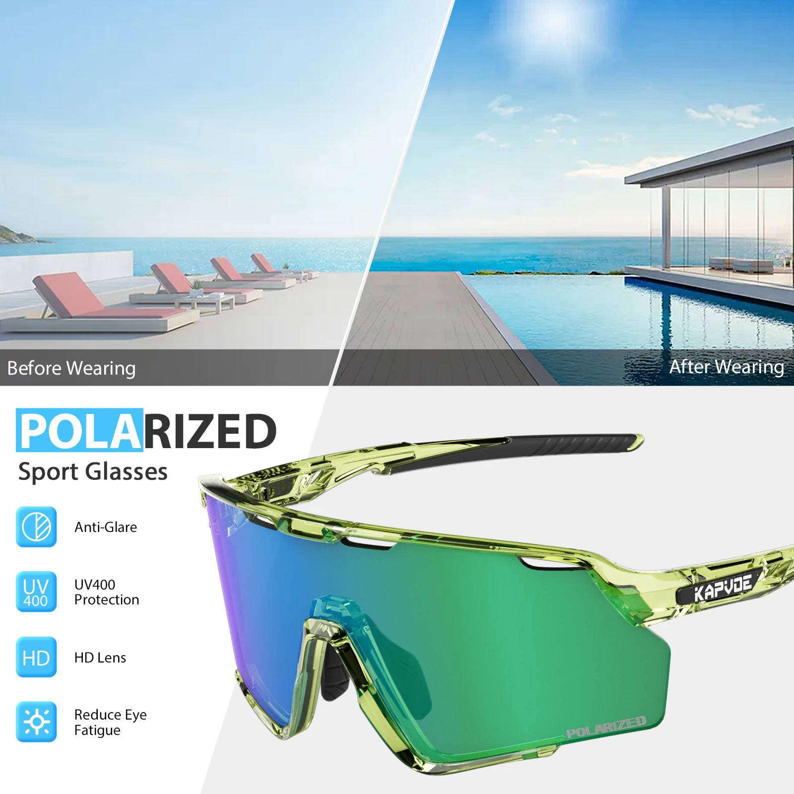 Kapvoe 새로운 야외 자전거 안경 사이클링 안경 사 - Mountain Biking Sunglasses 리뷰 및 가격