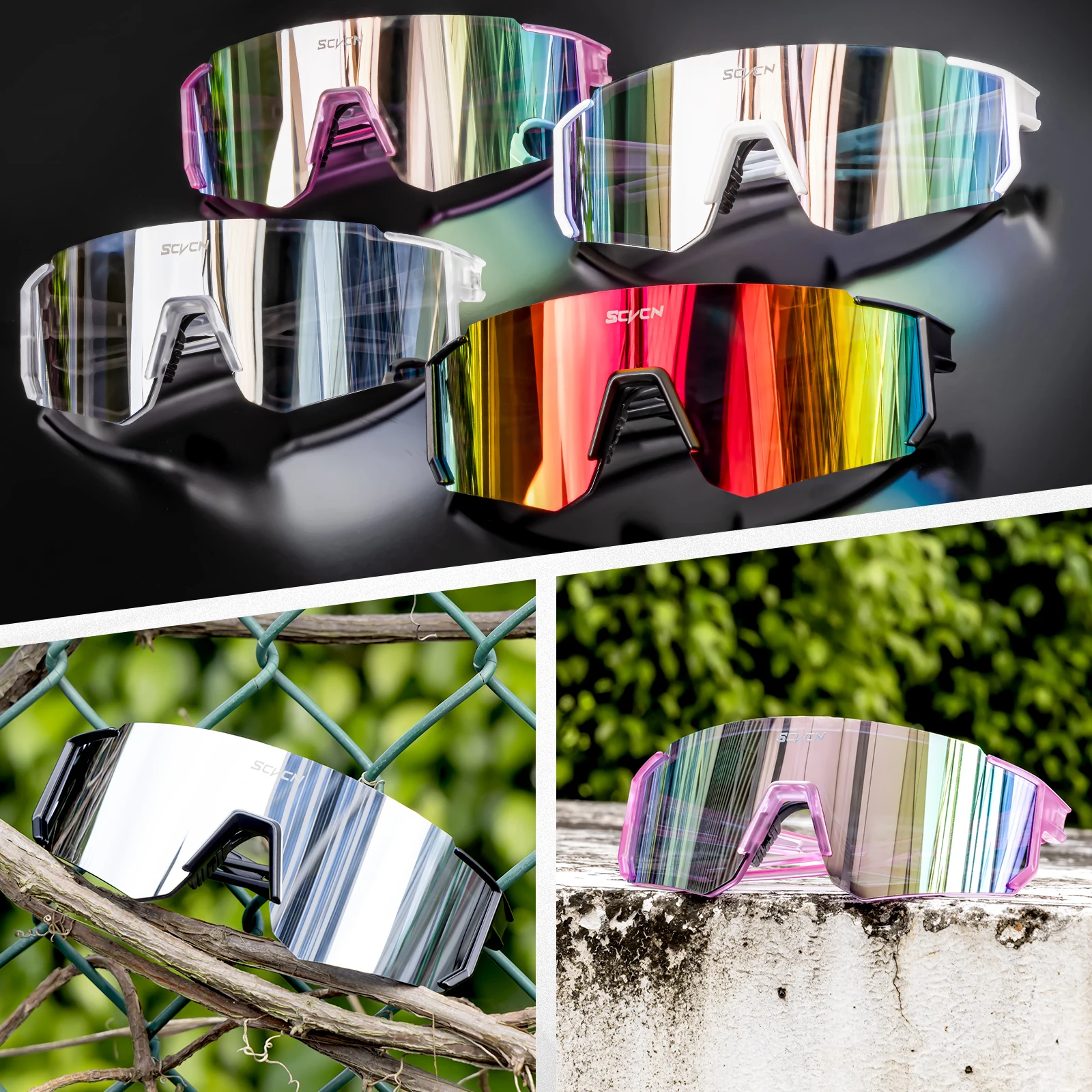 SCVCN 새로운 포토크로믹 사이클링 선글라스 남성 여 - Mountain Biking Sunglasses 리뷰 및 가격