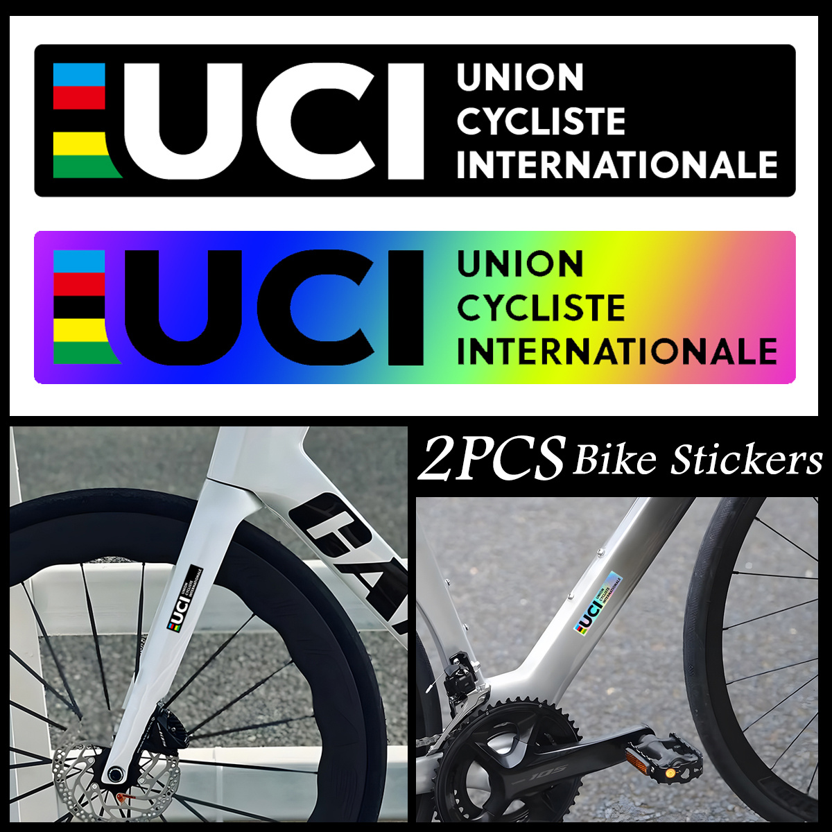 2개입 UCI 스타일 반사 레이저 자전거 프레임 스티커 - Mountain Biking Uci 리뷰 및 가격