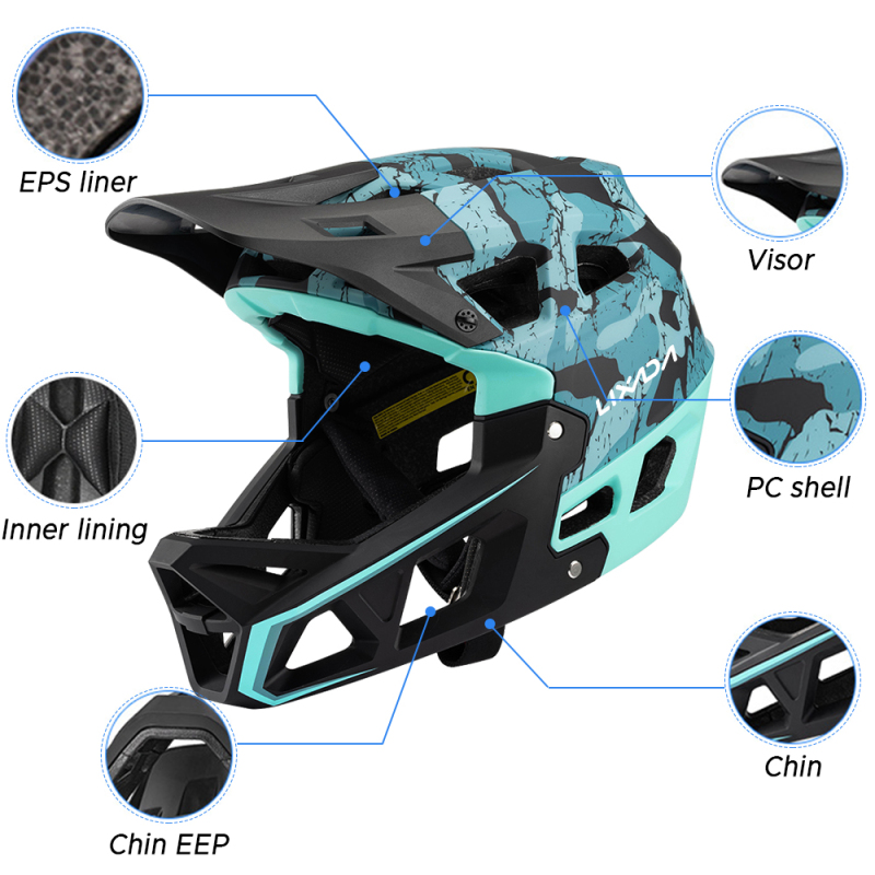 성인용 풀 페이스 산악 자전거 헬멧, 레이싱 다운힐 M - Mountain Biking Full Face Helmet 리뷰 및 가격