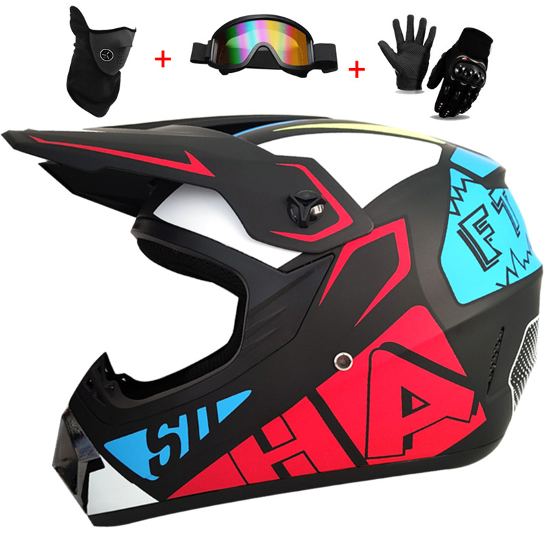 3Pcs 어린이용 오프로드 풀 헬멧, 모토크로스 카스코 - Mountain Biking Full Face Helmet 리뷰 및 가격