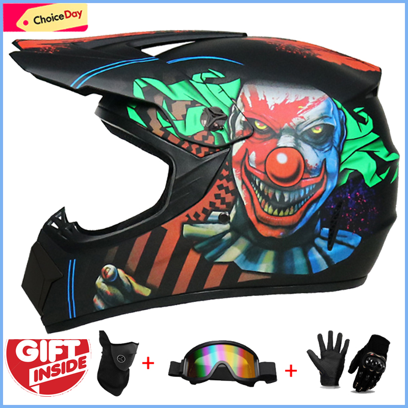 3Pcs 어린이용 오프로드 풀 헬멧, 모토크로스 카스코 - Mountain Biking Full Face Helmet 리뷰 및 가격