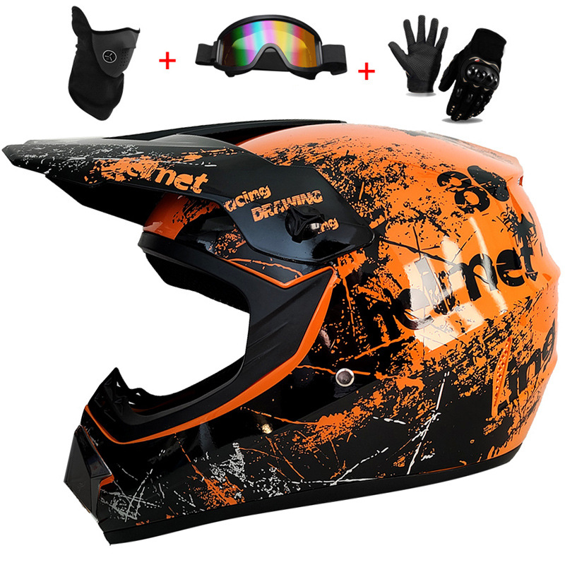 3Pcs 어린이용 오프로드 풀 헬멧, 모토크로스 카스코 - Mountain Biking Full Face Helmet 리뷰 및 가격