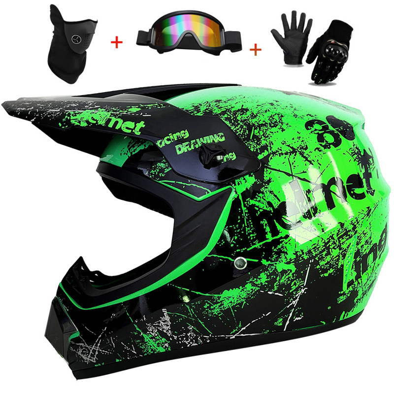 3Pcs 어린이용 오프로드 풀 헬멧, 모토크로스 카스코 - Mountain Biking Full Face Helmet 리뷰 및 가격