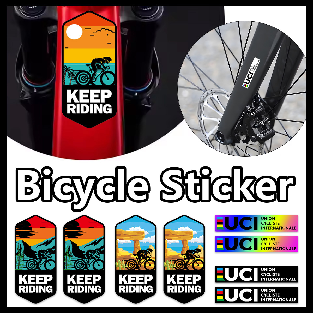 UCI Keep Riding 스티커 세트 1세트 방수  - Mountain Biking Uci 리뷰 및 가격